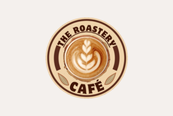 design a unique and aesthetic coffee shop logo with latte art elements